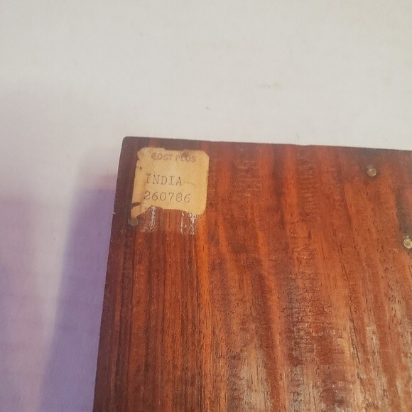 Vintage Wooden Box with Brass Inlay made in India - Picture 5 of 8